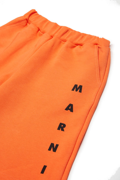 Bermuda arancione con logo per bambino Marni M01823 0M436 