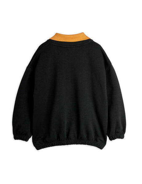 Felpa nera  con colletto per bambini Mini Rodini 1100033999 BLACK 