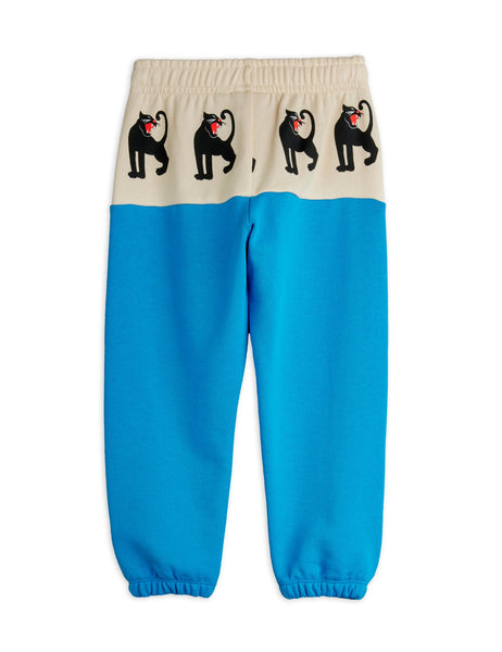 Pantalone bicolore con stampa pantere per neonati  e bambini Mini Rodini 1100034260 BLUE 