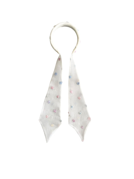 Cerchio con ricami applicati e fiocco per bambina Miss Grant MG1639 PAGLIA 