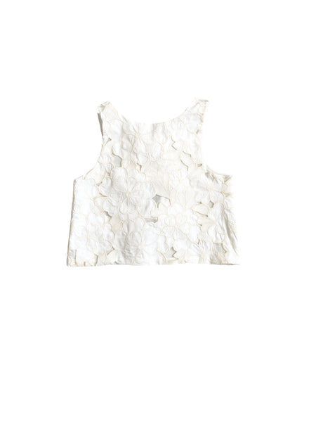 Top avorio con ricami floreali per neonata e bambina Miss Grant MG1713 AVORIO 