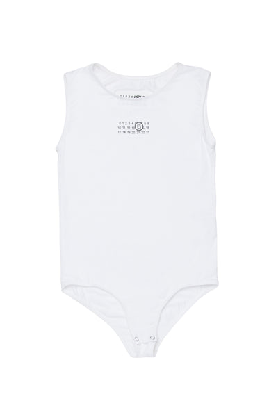 Body bianco con logo per bambina MM6 Maison Margiela M60809 M6100 