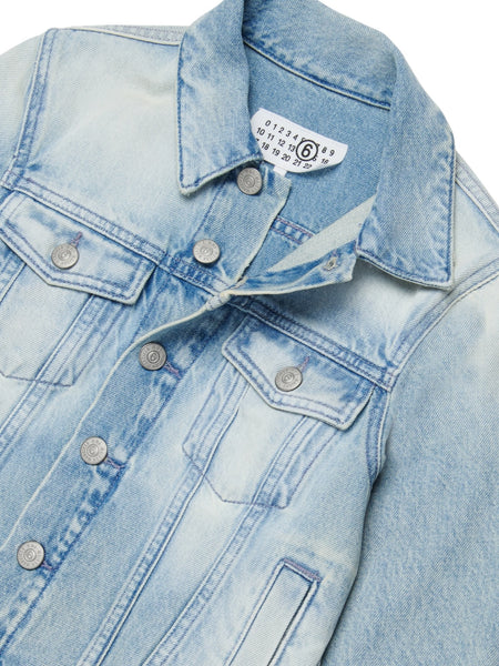 Giacca in denim blu per bambini MM6 Maison Margiela M60924 M601 