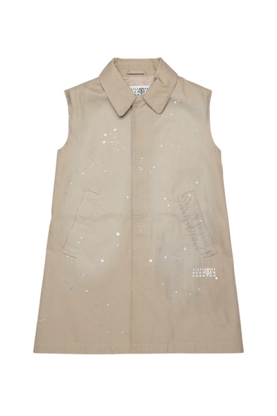 Gilet beige con logo per bambini MM6 Maison Margiela M60929 M6709 