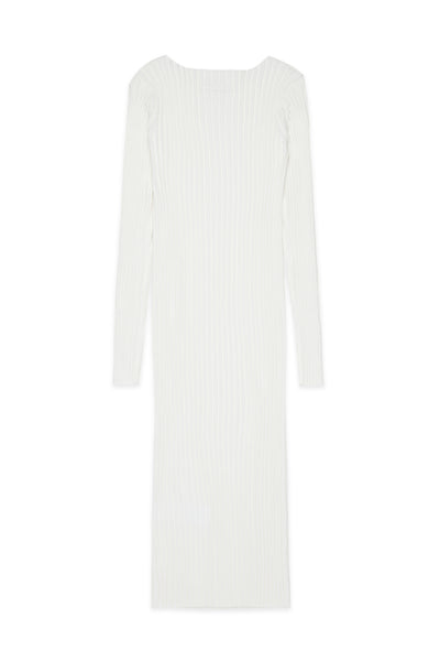 Abito bianco lungo a coste  con logo per bambina MM6 Maison Margiela M60935 M6101 