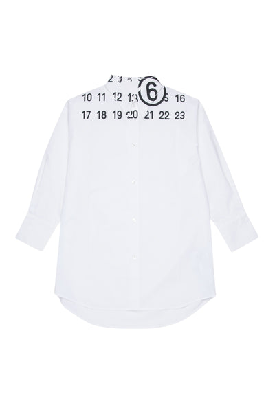 Abito camicia bianco con logo per bambina MM6 Maison Margiela M60943 M6100 