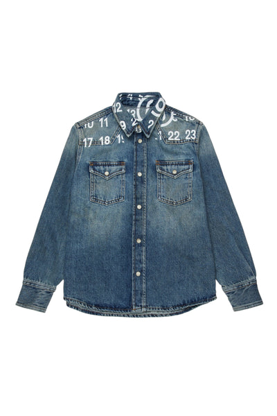 Camicia in denim con logo per bambini MM6 Maison Margiela M60950 M601 