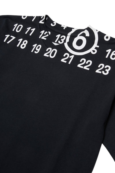 T-shirt nera con logo per bambino MM6 Maison Margiela M60986 M6900 