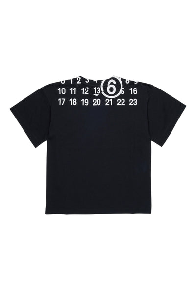 T-shirt nera con logo per bambino MM6 Maison Margiela M60986 M6900 