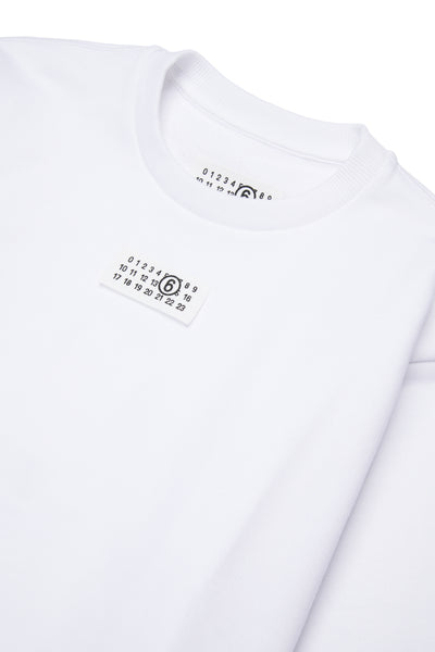 Felpa bianca con logo per bambini MM6 Maison Margiela M61011 M6100 