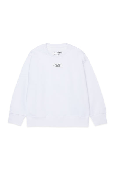 Felpa bianca con logo per bambini MM6 Maison Margiela M61011 M6100 