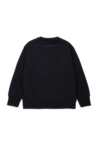 Felpa nera con logo per bambini MM6 Maison Margiela M61011 M6900 