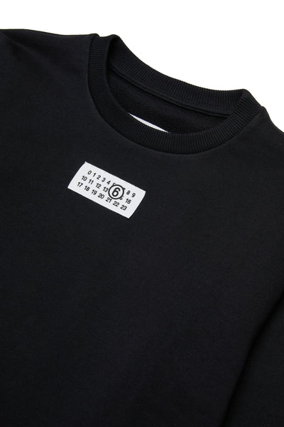 Felpa nera con logo per bambini MM6 Maison Margiela M61011 M6900 