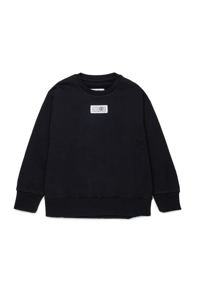 Felpa nera con logo per bambini MM6 Maison Margiela M61011 M6900 
