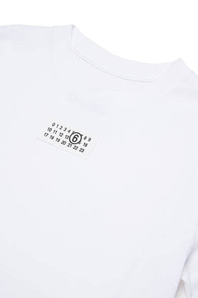 T-shirt bianca con logo per bambini MM6 Maison Margiela M61022 M6100 