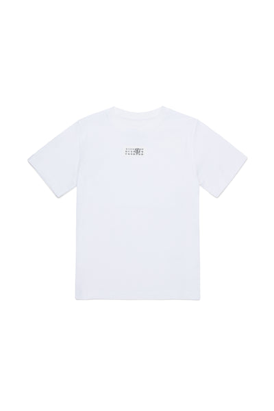 T-shirt bianca con logo per bambini MM6 Maison Margiela M61022 M6100 