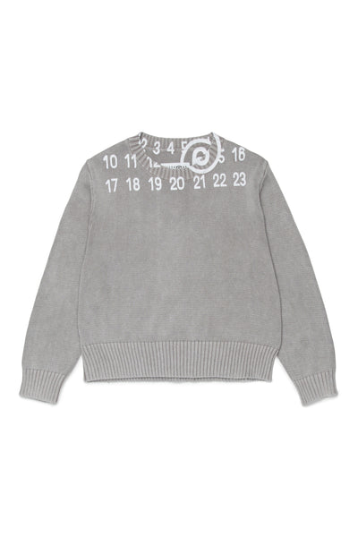 Maglia grigia con logo per bambini MM6 Maison Margiela M61027 M6907 