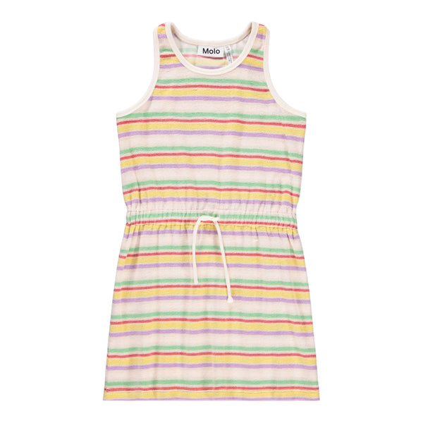Abito in spugna a righe multicolor per bambina Molo CHERISH 9489 