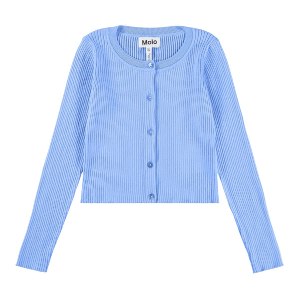 Cardigan celeste a costine per neonata e bambina Molo GISELLE 5637 