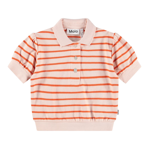 Polo rosa a righe per bambina Molo RAKI 9491 