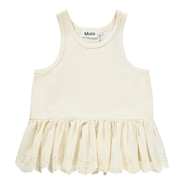 Canotta panna con ricamo per neonata e bambina Molo ROSA 2444 