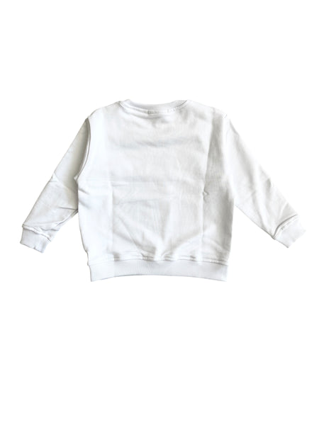 Felpa bianca con stampa per neonata e bambina Mousse kids LKFG130W BASSET 