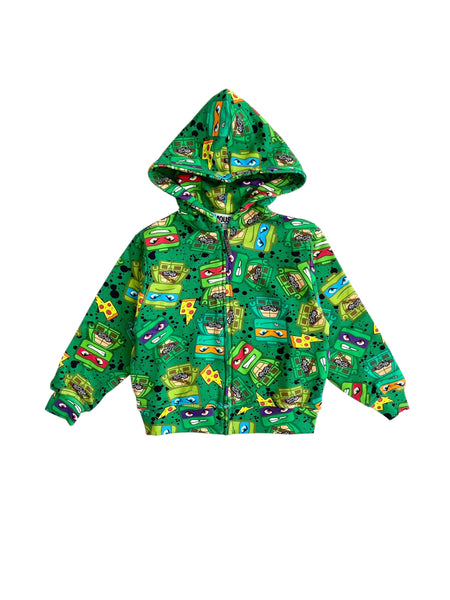 Felpa aperta con cappuccio multicolor per neonato e bambino Mousse kids LKFZ230 PIZZATURTLE 
