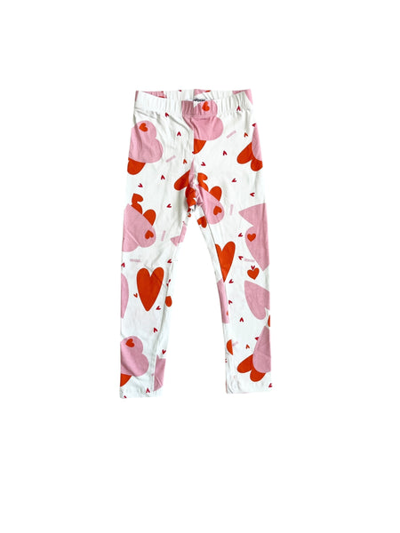 Leggings bianco con stampa all over per neonata e bambina Mousse kids LKL130 BASSET 