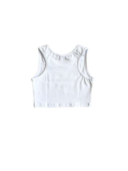 Top bianco con stampa per neonata e bambina Mousse kids LKTC130W BASSET 