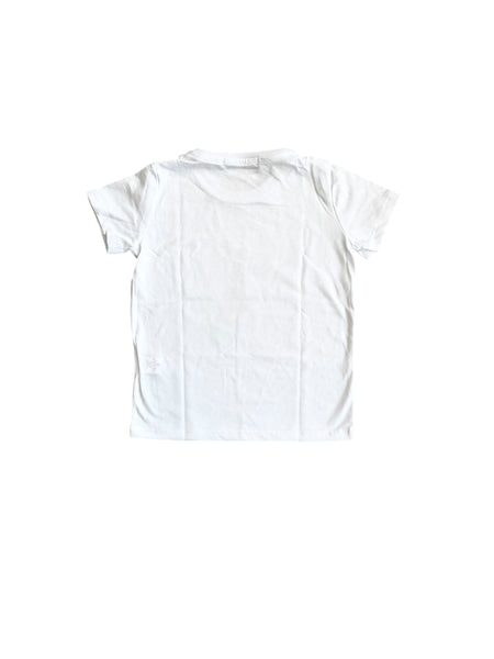 T-shirt bianca con stampa per neonata e bambina Mousse kids LKTS130W BASSET 