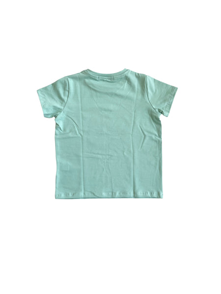 T-shirt verde acqua con stampa per neonata e bambina Mousse kids LKTS140M LEOHAPPY 