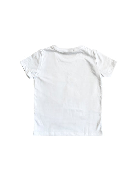 T-shirt bianca con stampa per neonata e bambina Mousse kids LKTS190W BABEFUR 