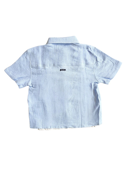 Camicia a righe celeste con canotta per bambino Msgm S6MSJBCS198 050 