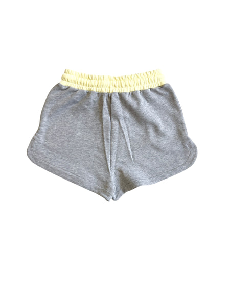 Shorts grigio e giallo con logo per bambina Msgm S6MSJGSH021 271/03 