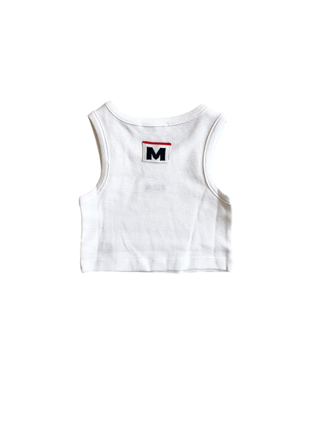 Top bianco con logo per bambina Msgm S6MSJGTA030 001 