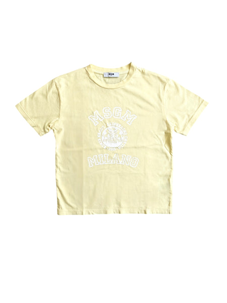T-shirt gialla con logo per bambini Msgm S6MSJUTH059 MS075 