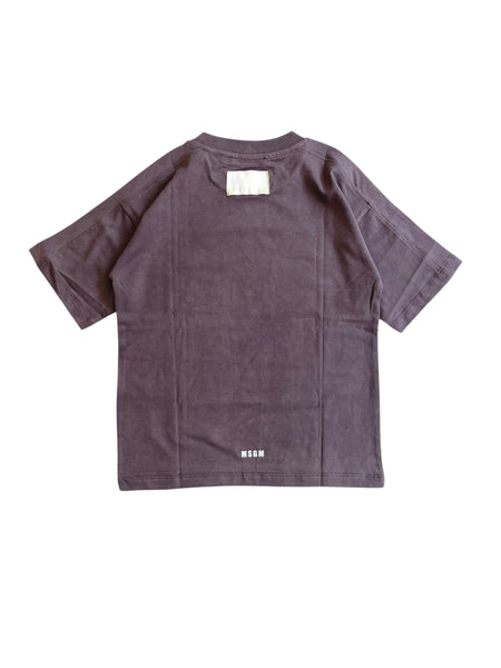 T-shirt piombo con logo per bambini Msgm S6MSJUTH151 103 