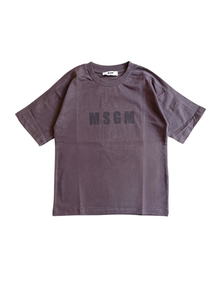 T-shirt piombo con logo per bambini Msgm S6MSJUTH151 103 