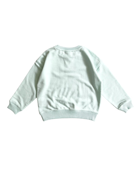 Felpa verde acqua con logo per bambina New Balance LAKG0055 COSMIC JADE 