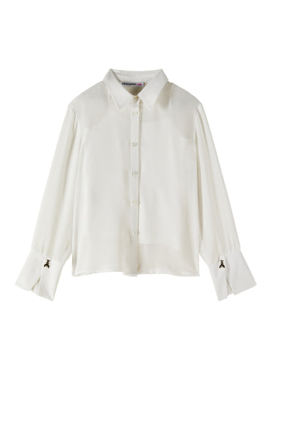 Camicia bianca semitrasparente per bambina Patrizia Pepe 7C0271 W146 