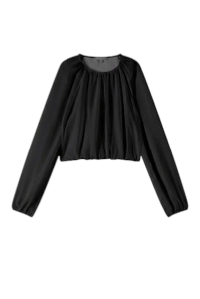 Blusa nera semitrasparente per bambina Patrizia Pepe 7C0276 K103 