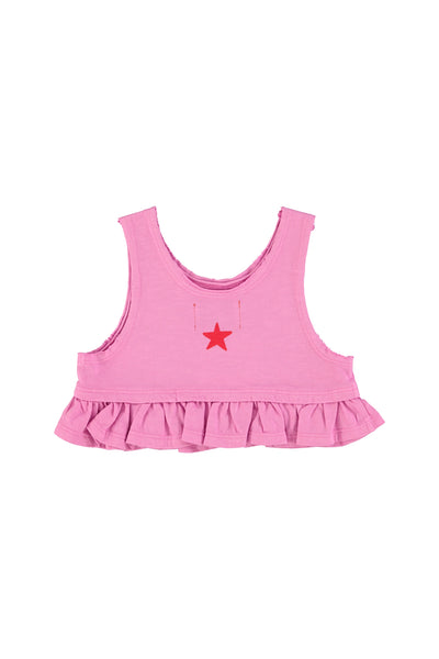 Top rosa con stampa per bambina Piupiuchick SS26.JRS2607 PINK 