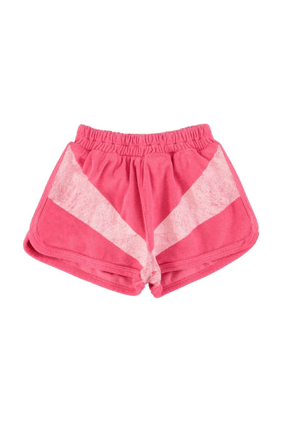 Shorts fucsia in spugna per bambina Piupiuchick SS26.JRS2625 PINK/WHITE 