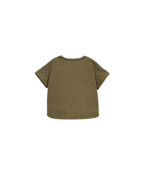 T-shirt verde militare con taschino per neonato Play up 1AS10900 P7217 