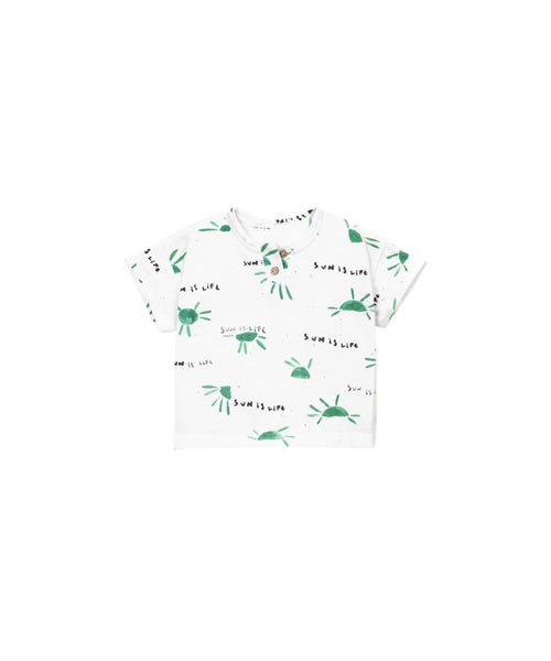 Serafino bianca con stampa all over per neonato Play up 1AS11053 E766N 