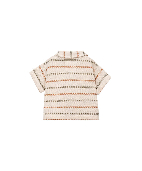 Camicia beige in maglia a righe per neonato Play up 1AS11250 R367G 