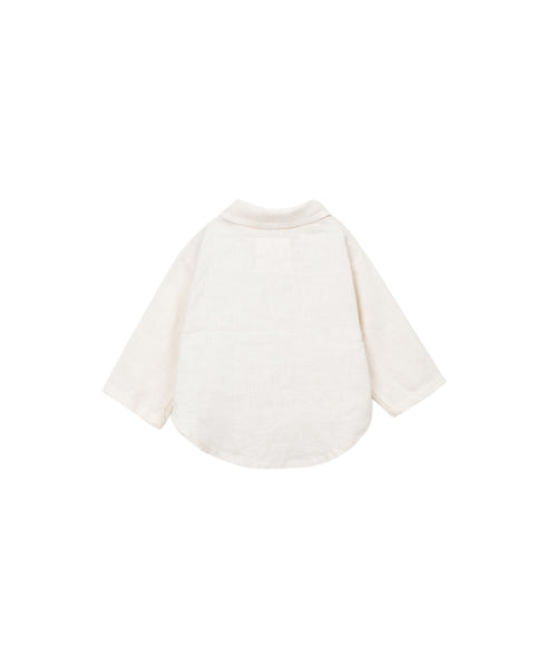 Camicia panna in lino per neonato Play up 1AS11251 P0088 