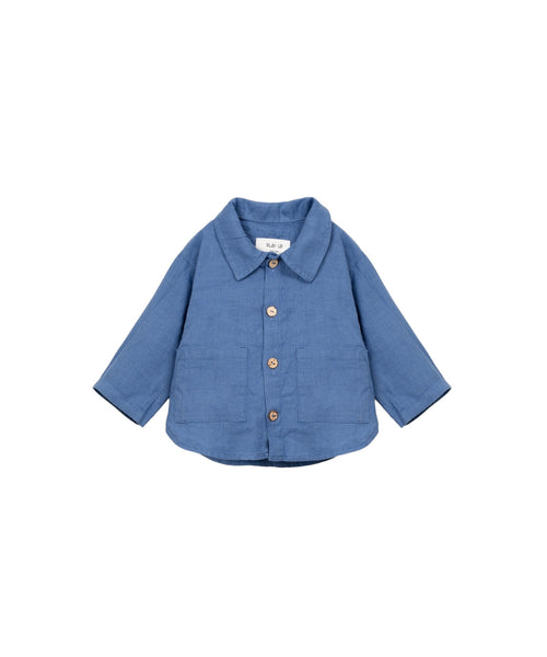 Camicia indaco in lino per neonato Play up 1AS11251 P6185 