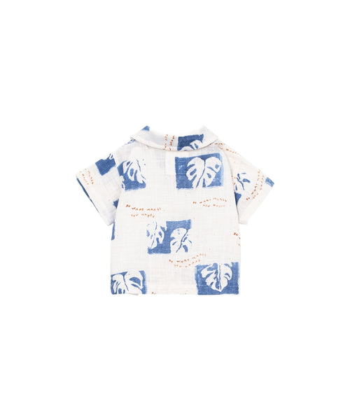 Camicia bianca con stampa all over per neonato Play up 1AS11252 E757N 