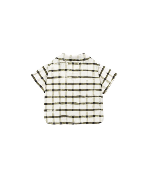 Camicia a quadri verdi per neonato Play up 1AS11253 E773N 